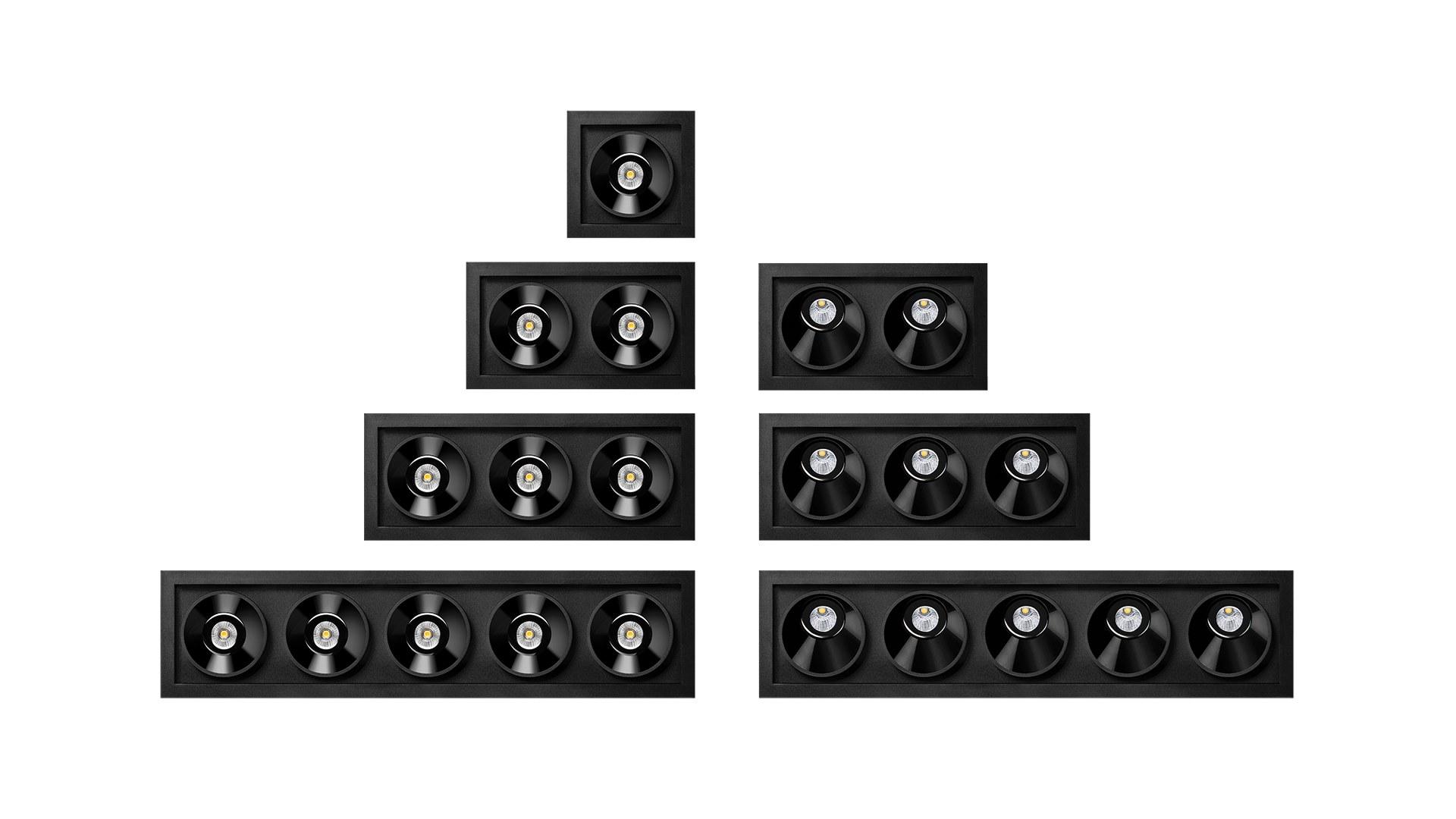 LED multiple recessed aluminium spotlight |  by Arkoslight