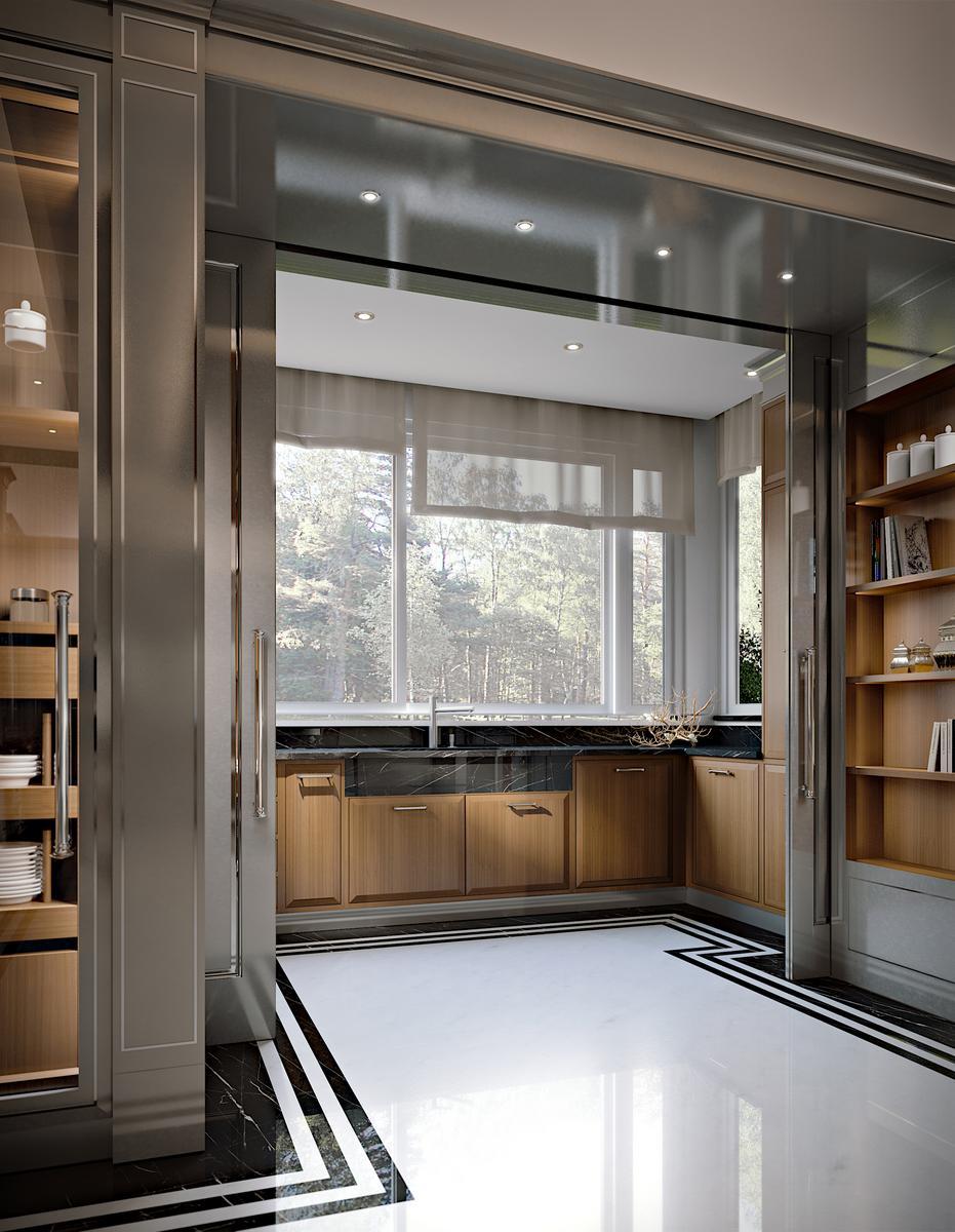 Custom wooden kitchen with island Martini interiors Essenza