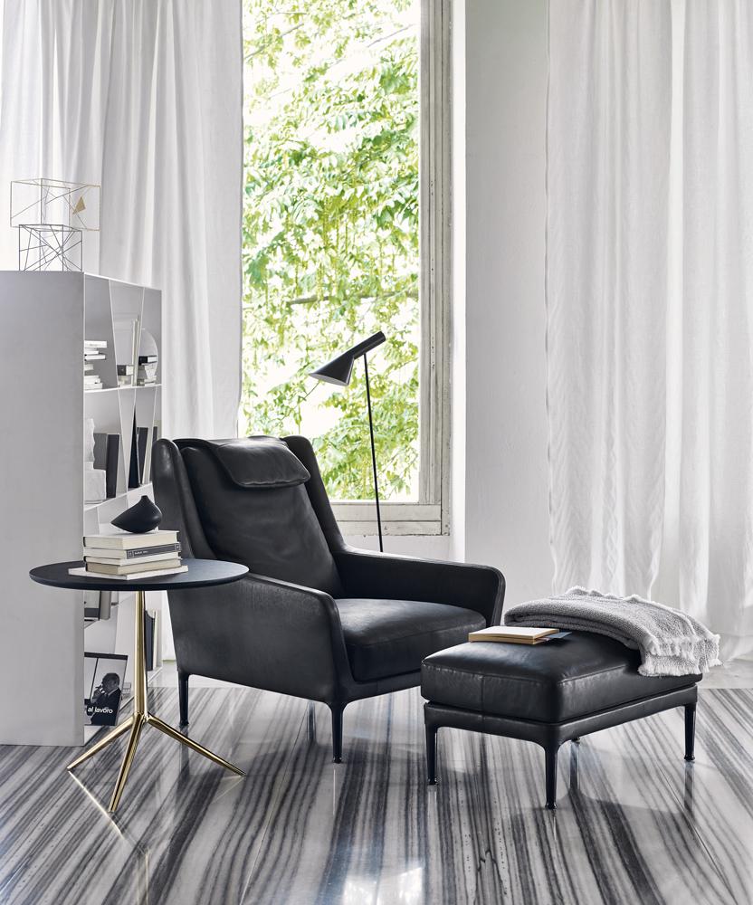 Upholstered armchair with headrest | Édouard by B&B Italia