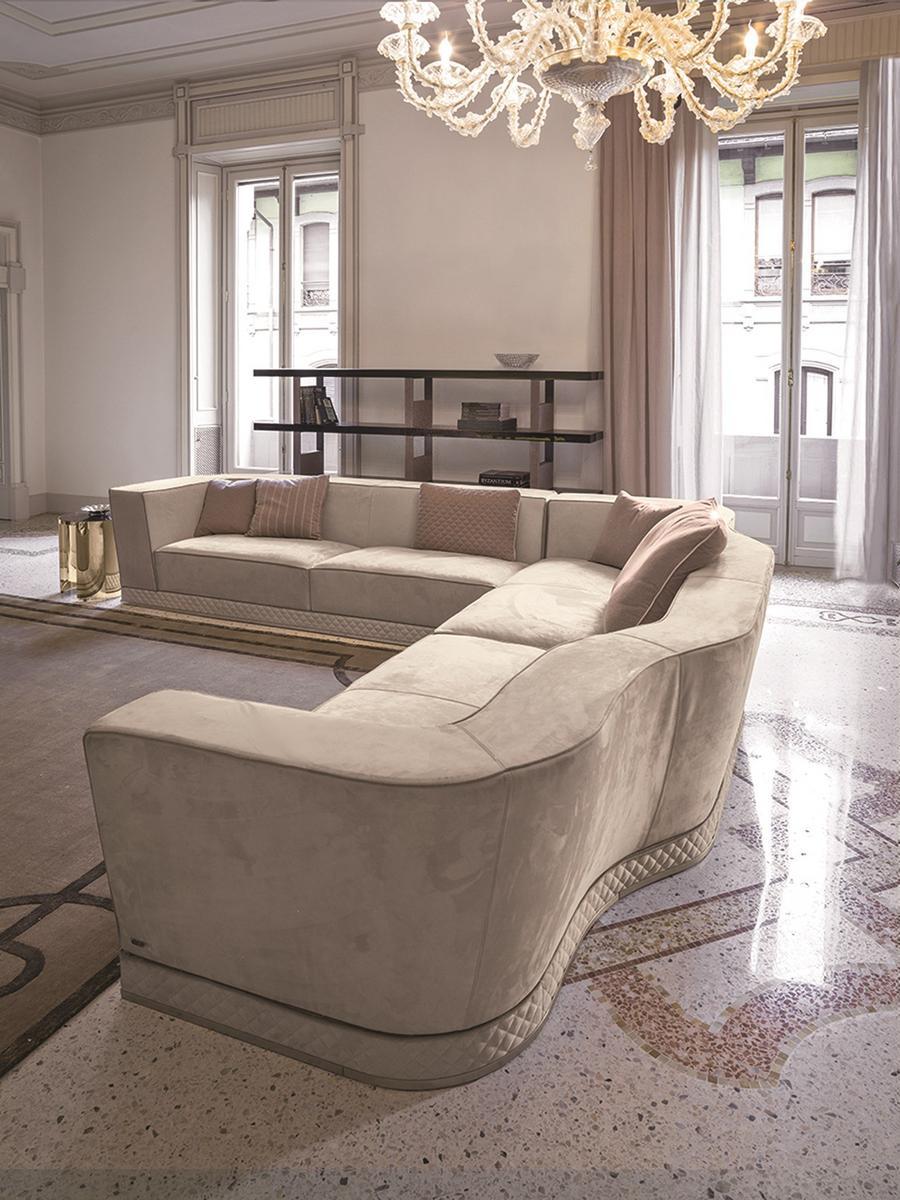 Sectional nabuk sofa | Welles by Longhi