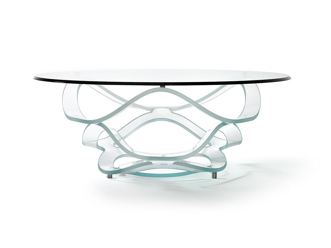 Round glass coffee table | Neolitico by Reflex
