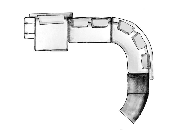 Sectional modular fabric sofa | Daniels by Minotti