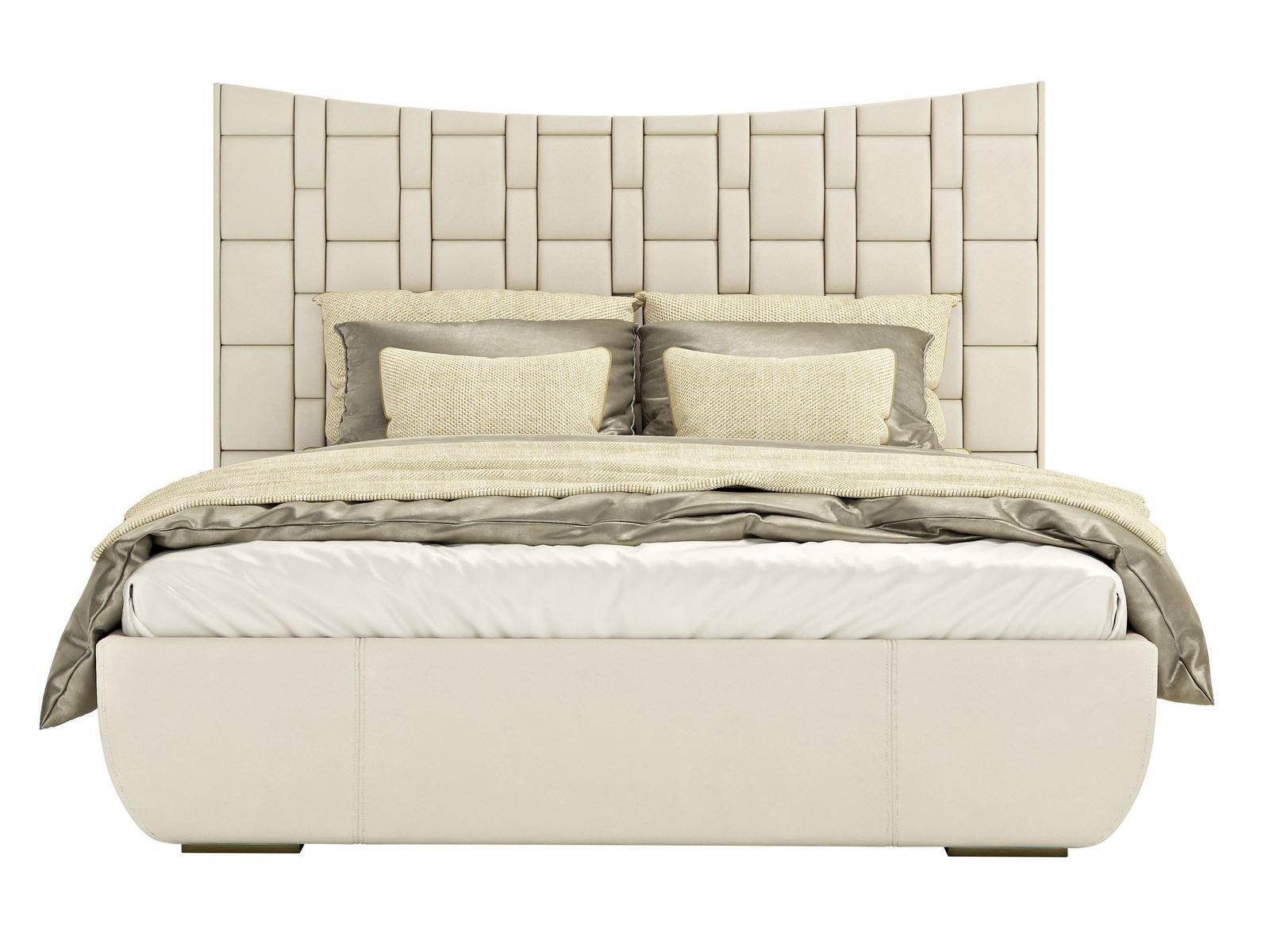 Leather king size bed with upholstered headboard | Jubilee L by Capital Collection