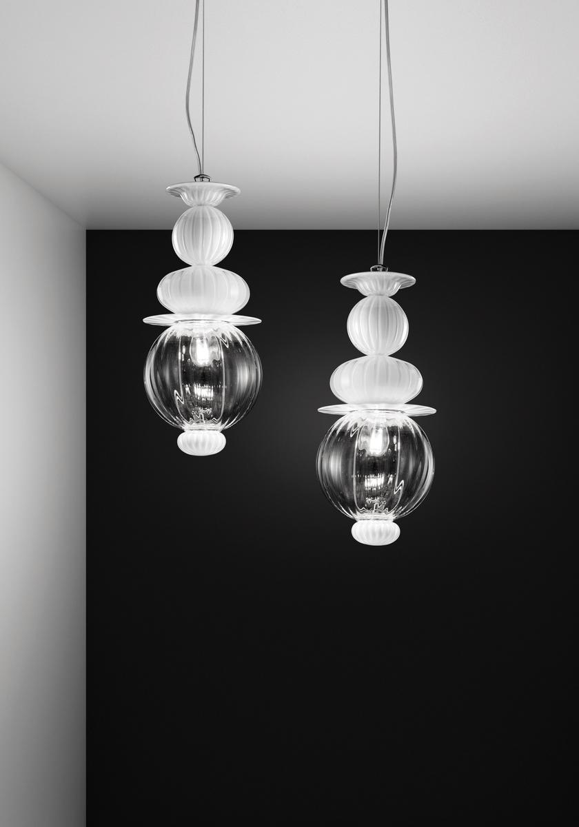 Blown glass pendant lamp | Igloo by Sylcom