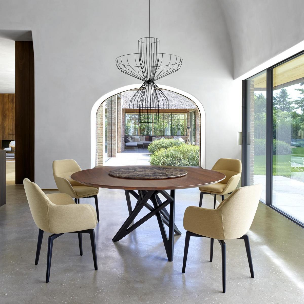 Upholstered fabric chair with armrests | Amédée by Ligne Roset