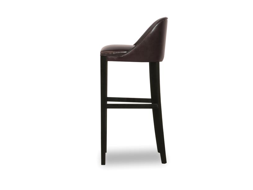 High leather stool with back | Decor by Baxter