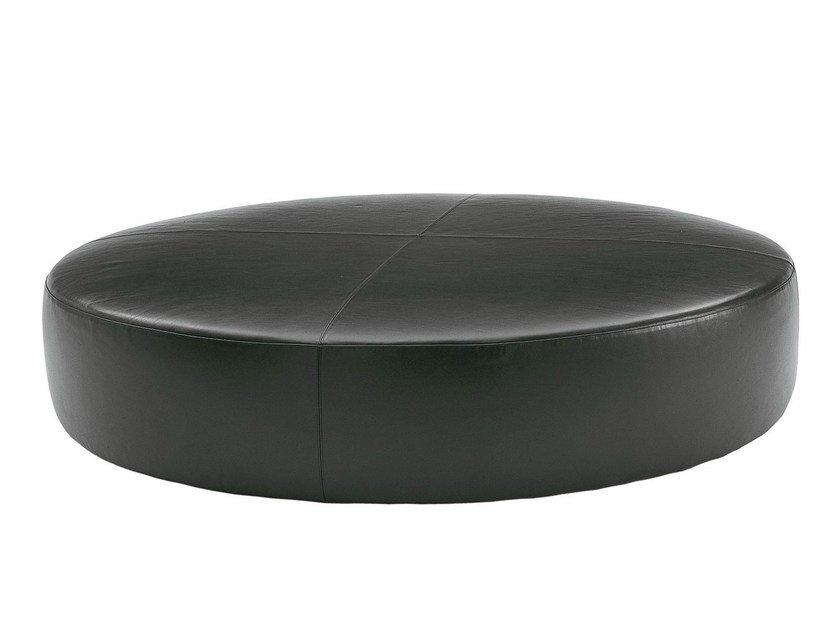 Round leather pouf | Harry Large by B&B Italia