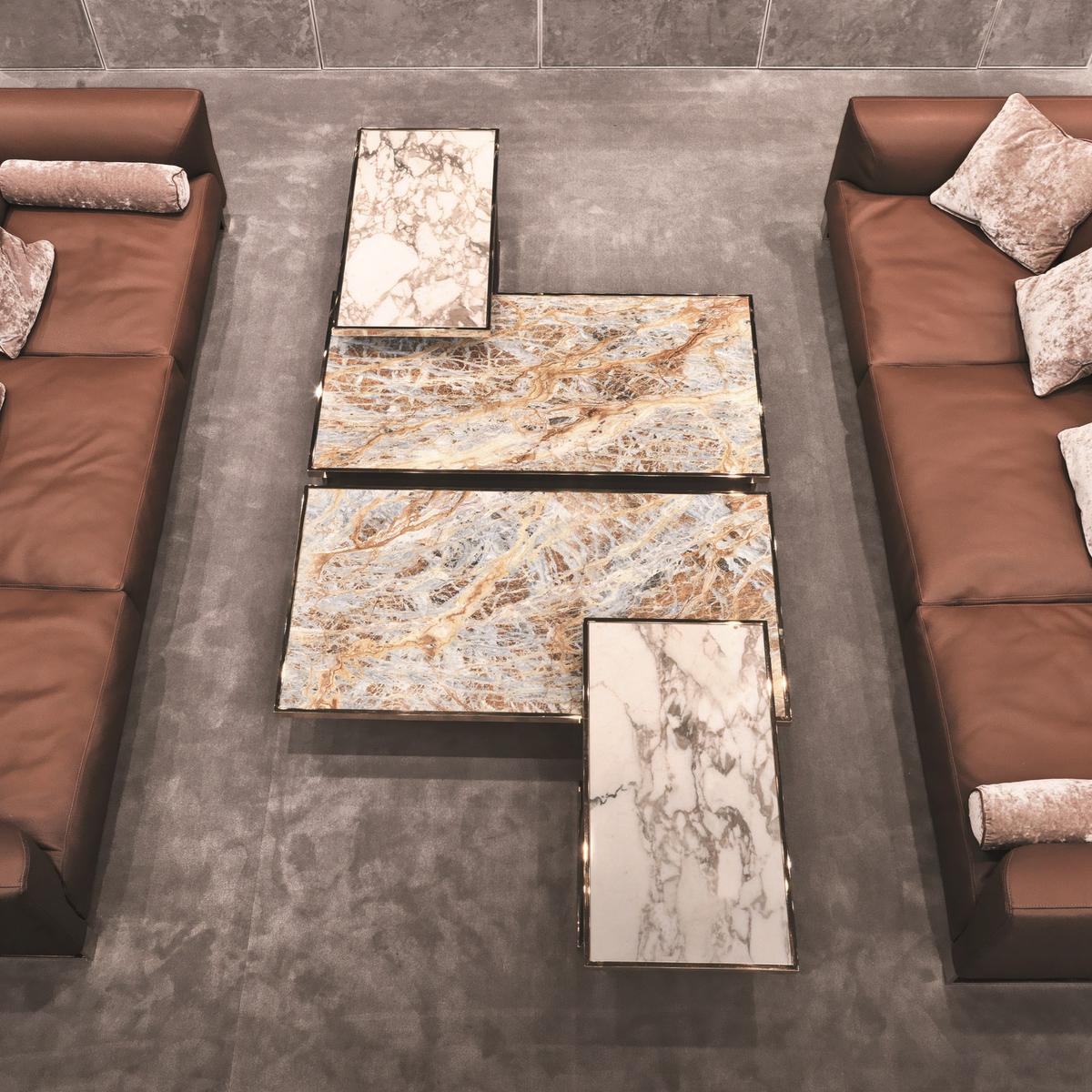 Square metal coffee table | Layer by Longhi