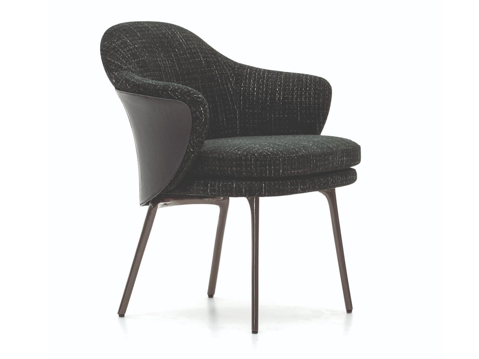 Fabric easy chair with armrests | Angie by Minotti