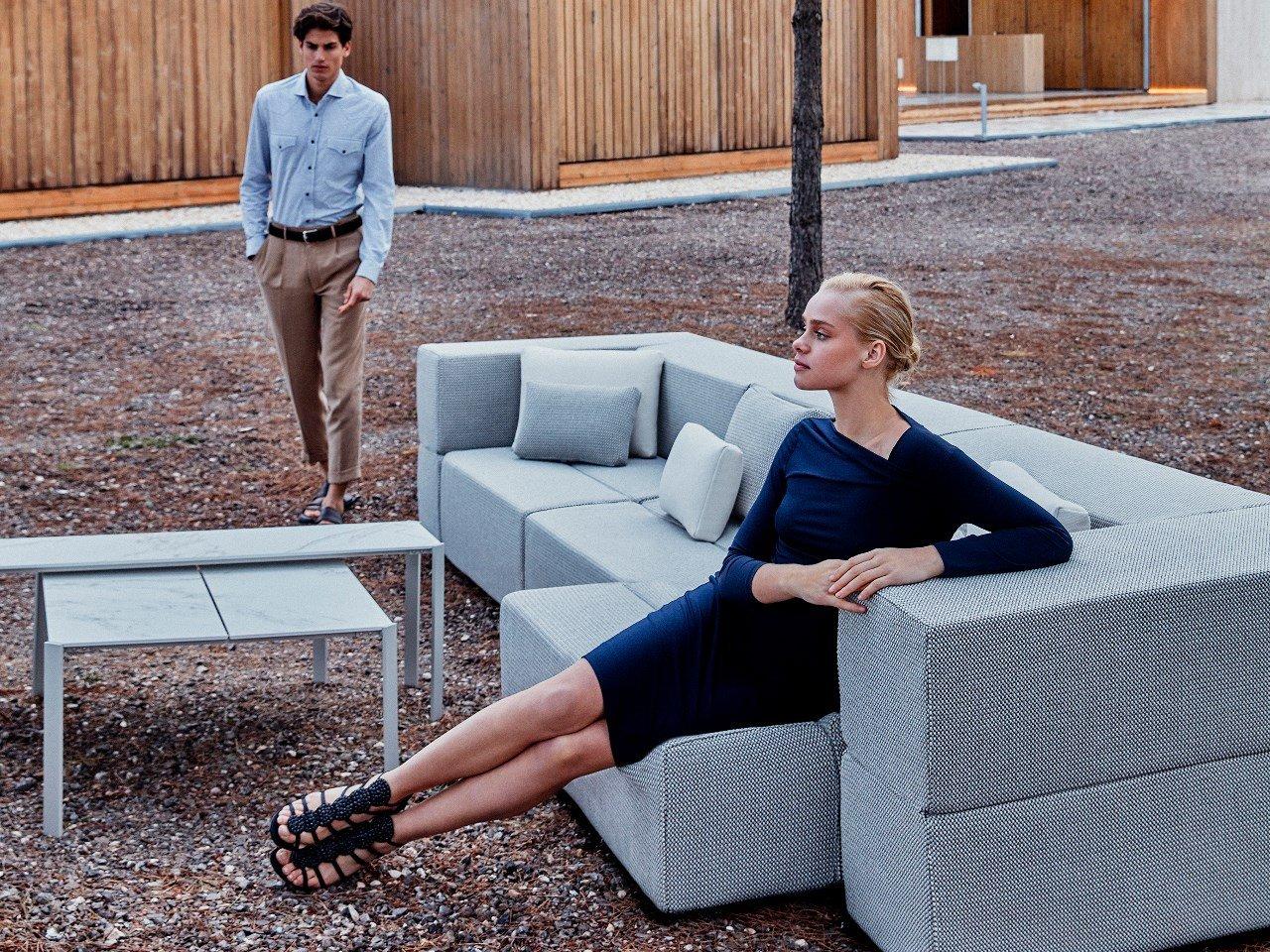 Sectional fabric garden sofa | Tablet by Vondom