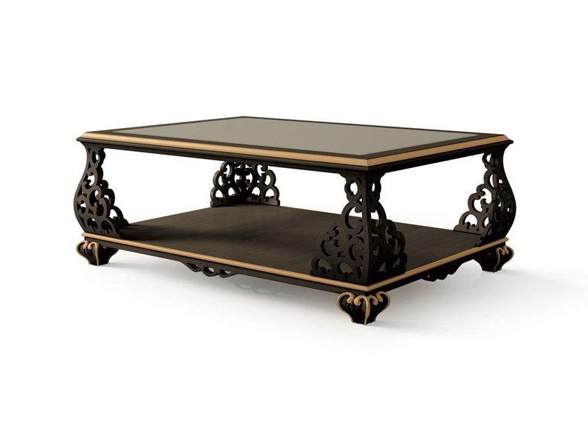Rectangular coffee table with mirrored glass top | 5032 by Carpanese home