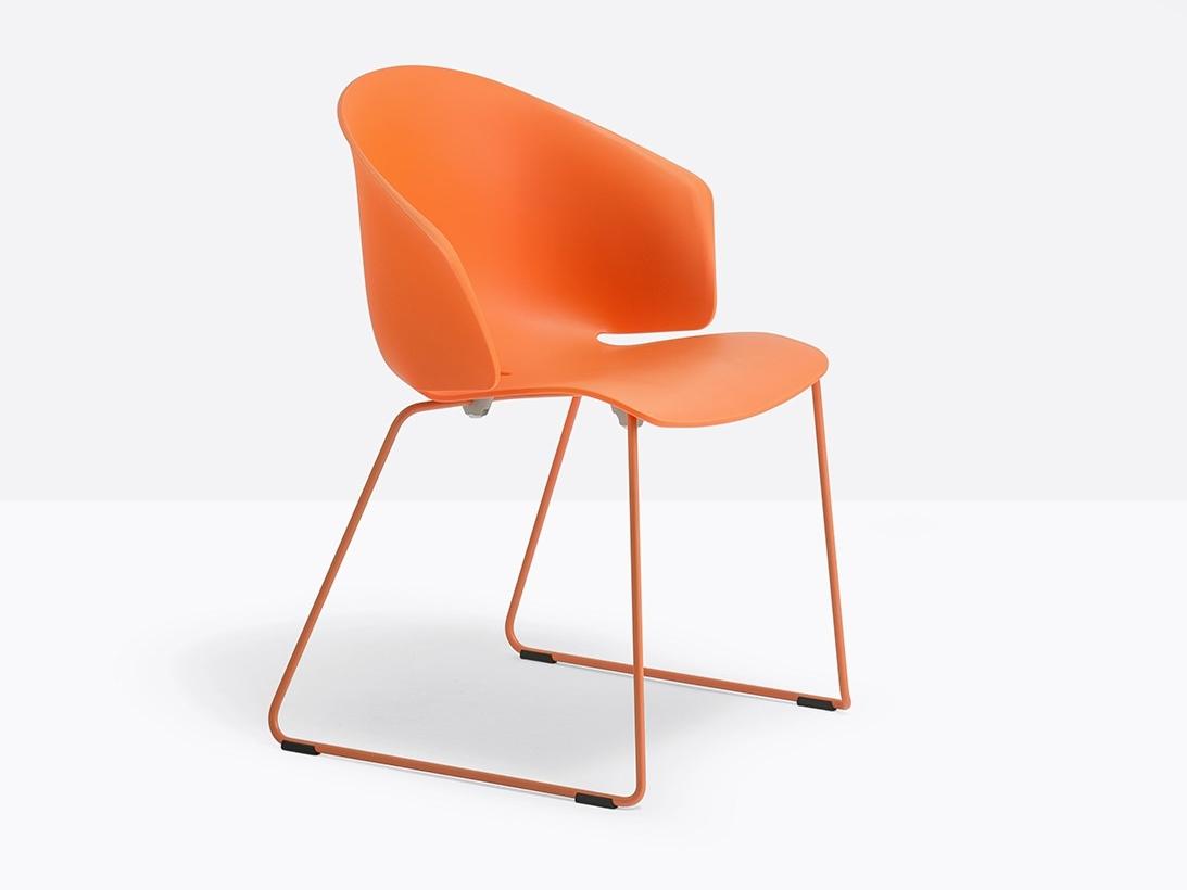 Sled base stackable polypropylene chair | Grace 411 by Pedrali
