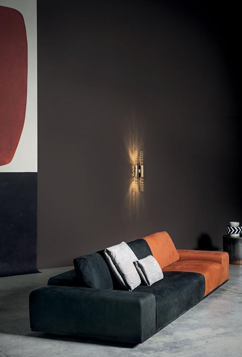 Sectional leather sofa | Monsieur Modular by Baxter