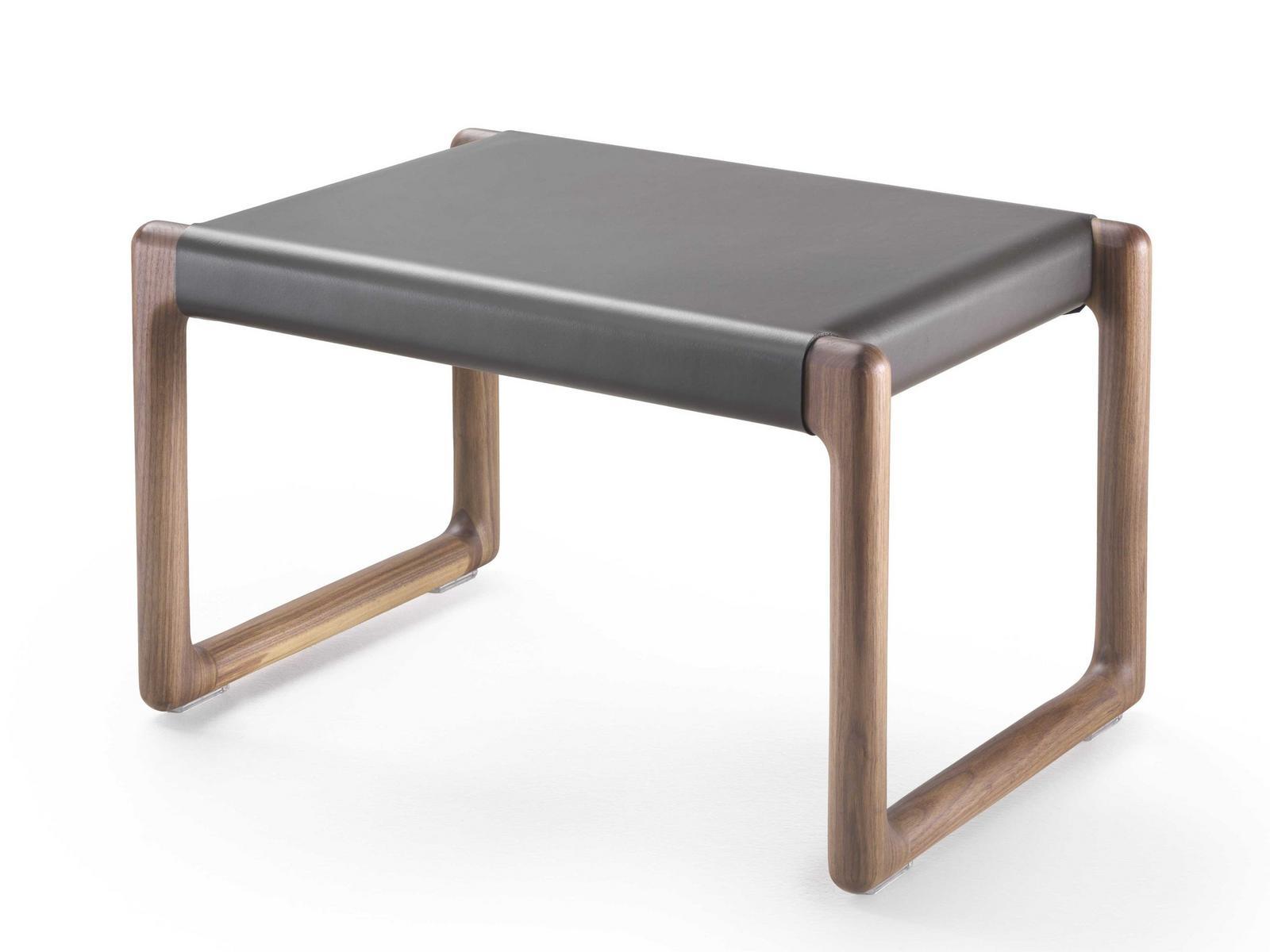 Low tanned leather stool | Brig by Flexform