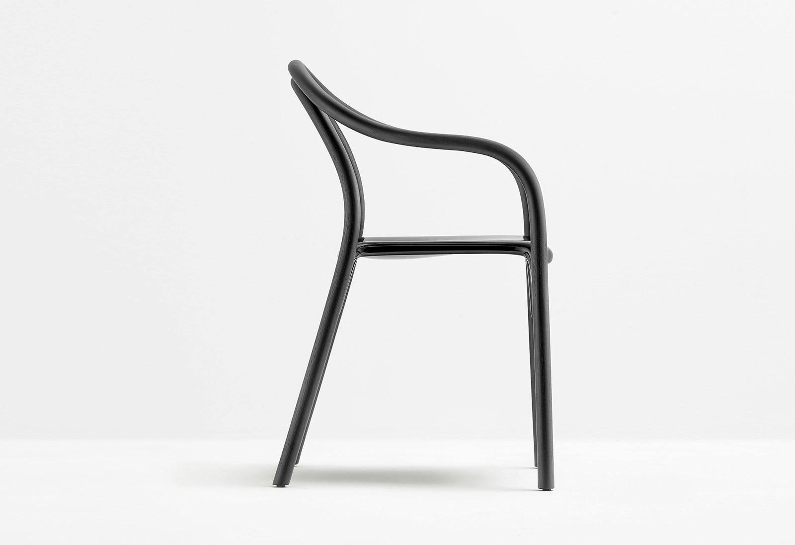 Stackable ash chair with armrests | Soul 3745 by Pedrali