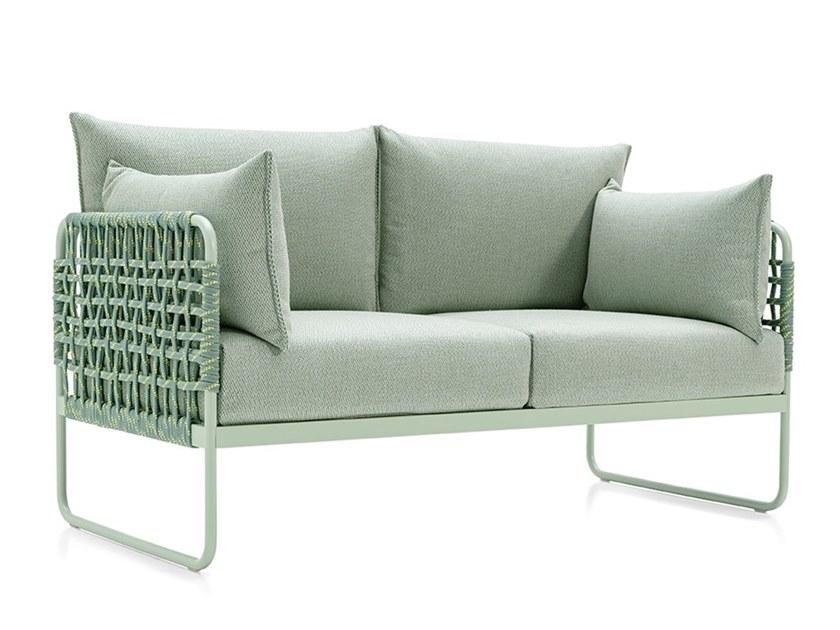2 seater upholstered garden sofa | Yo! by Connubia