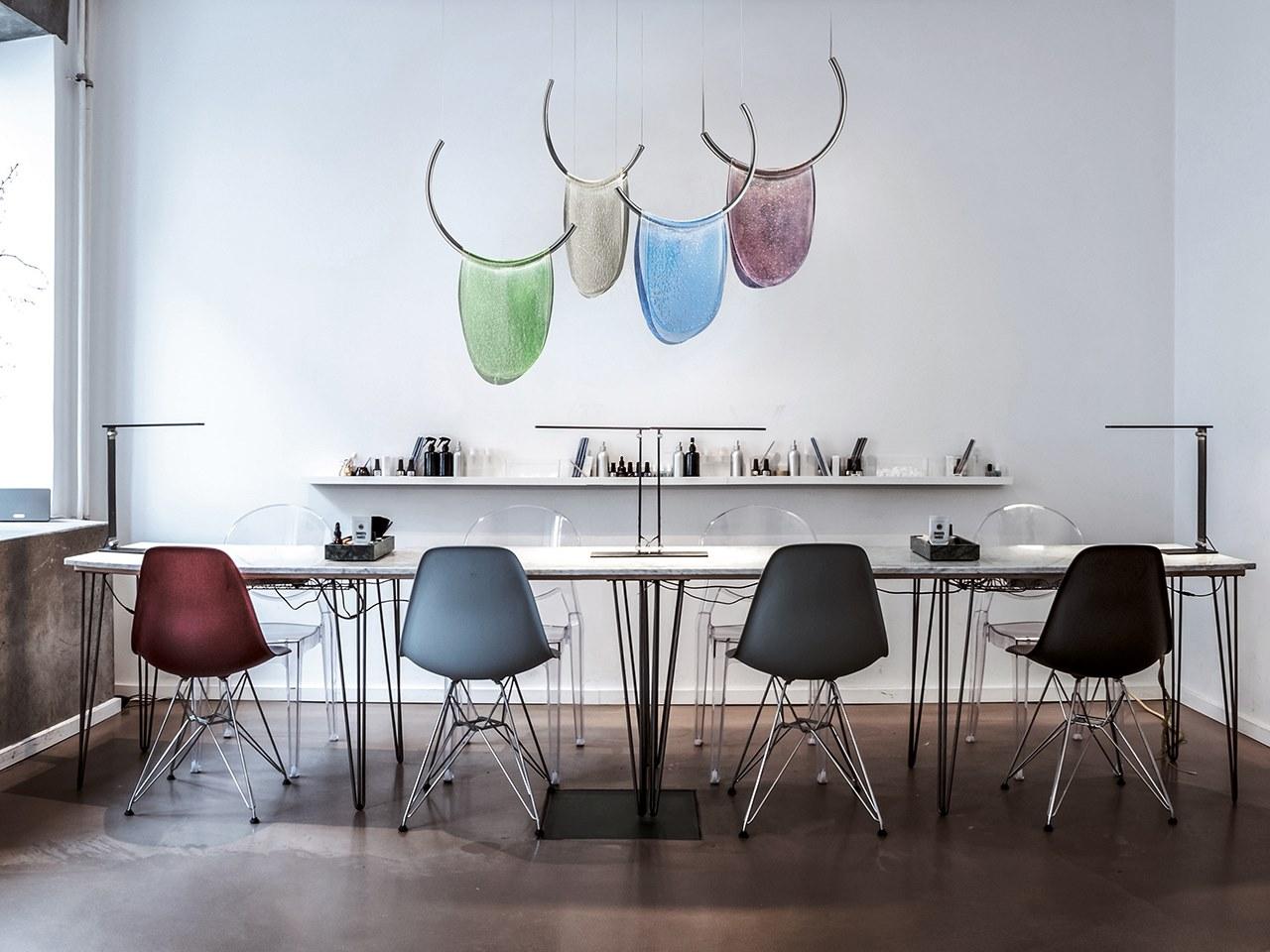 LED adjustable stained glass and metal pendant lamp | Dalì by Italamp