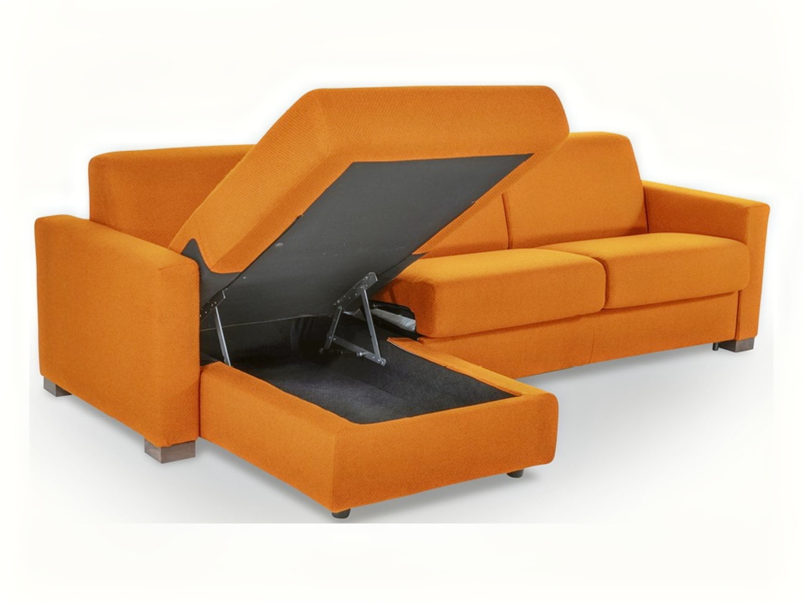 Versatile sofa bed with easy conversion mechanism and customizable armrests, ideal for adapting to various spaces and styles. | Madonna by Calia Italia