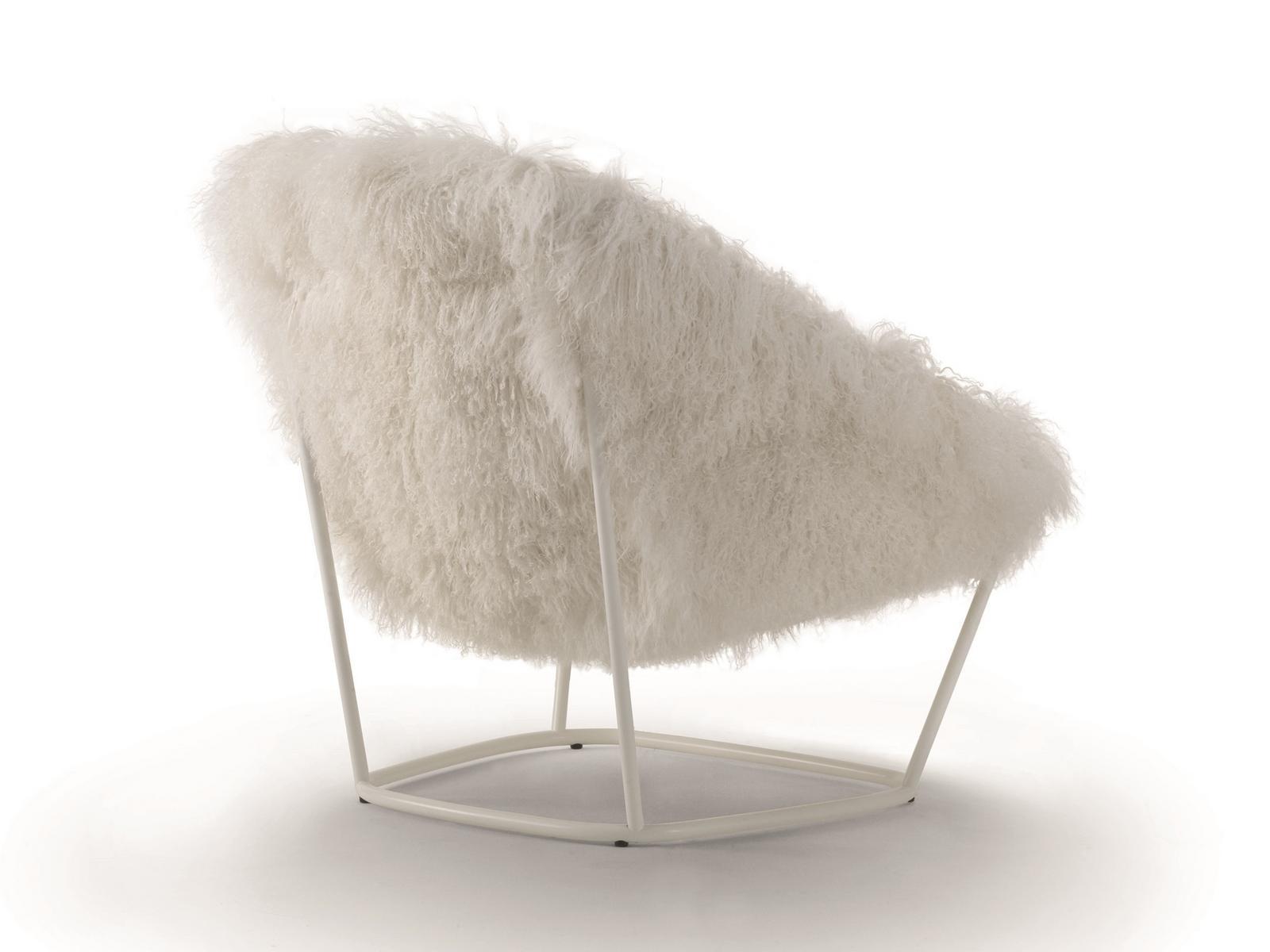 Upholstered fur armchair | Katrin by Arflex