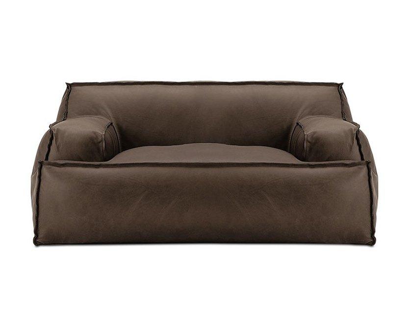 Leather armchair with armrests | Damasco by Baxter