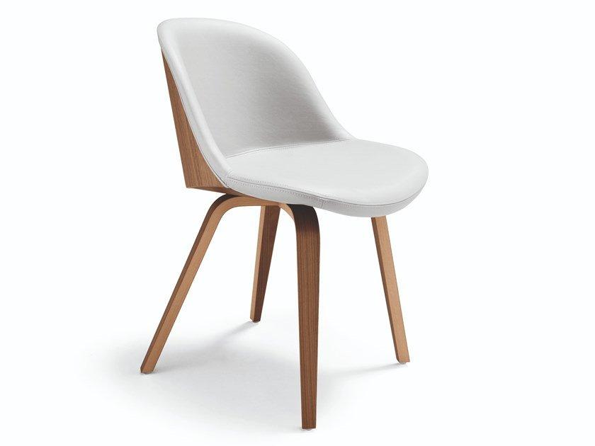 Upholstered leather chair | Danny S by Midj