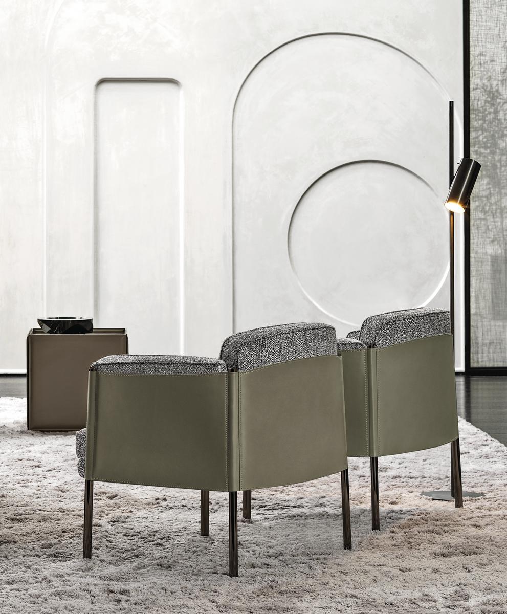 Fabric easy chair with armrests | Shelley Lounge by Minotti