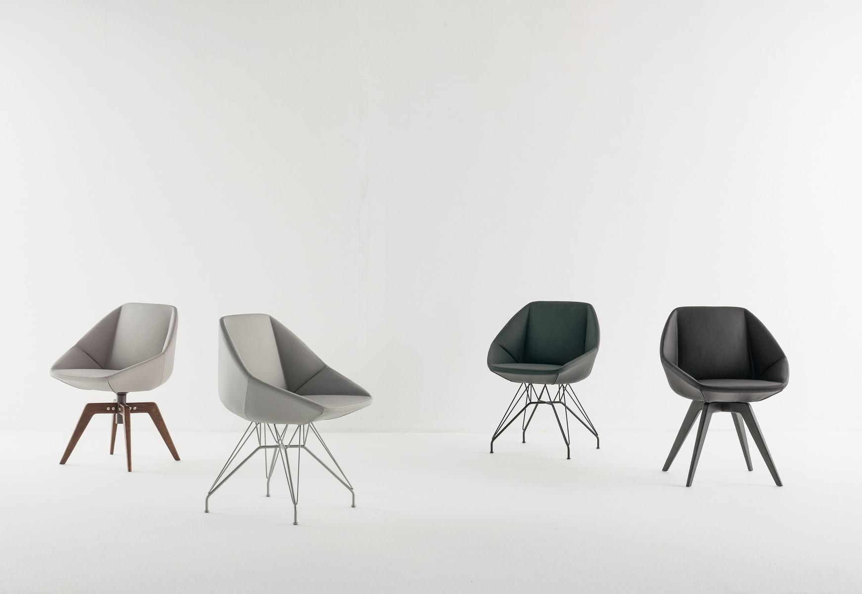 Upholstered leather chair | Stone by Bonaldo