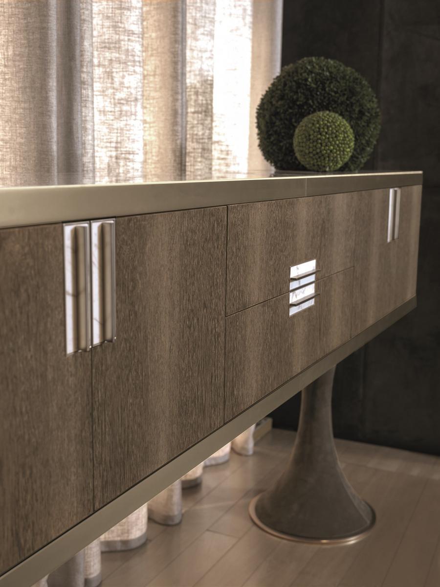 Leather sideboard with doors | Oscar by Longhi