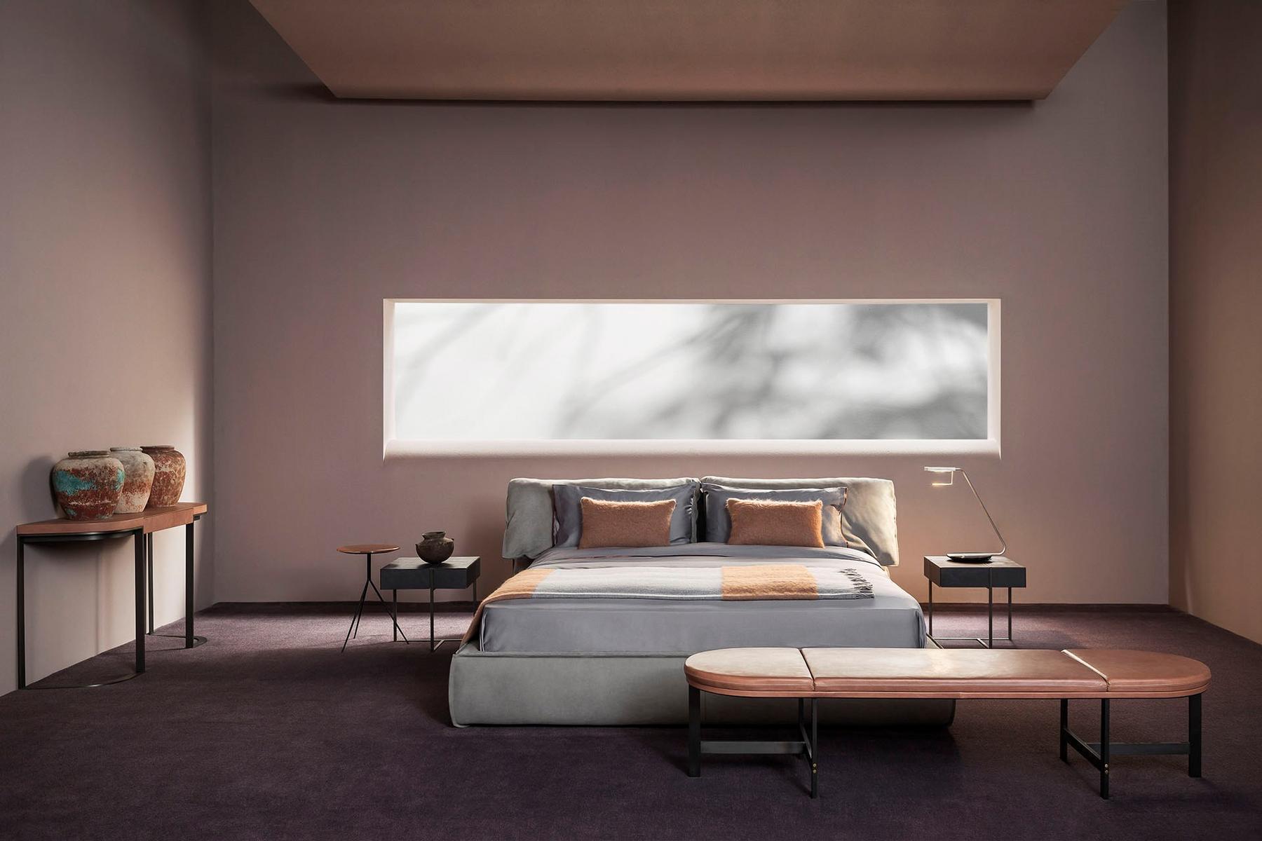 PASSEPARTOUT Upholstered leather bench