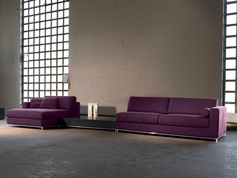 Fabric sofa with removable cover with chaise longue | Newman by Domingo salotti
