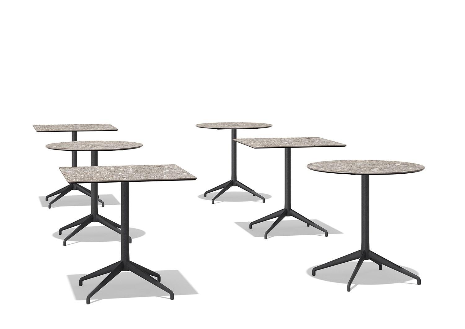 Square garden table with 4-star base | Alis by Sovet