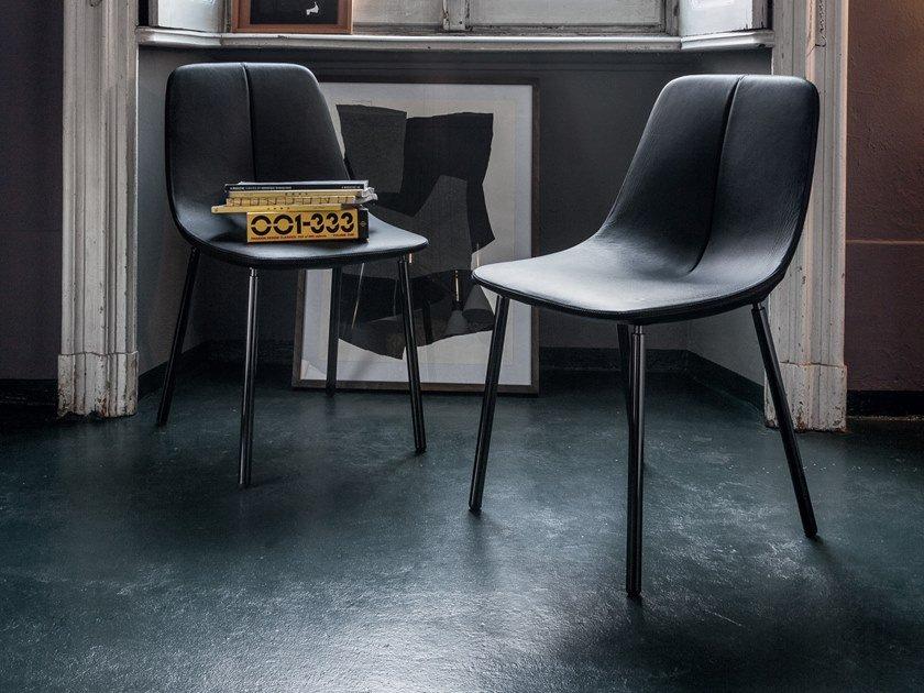 Upholstered leather chair | By Met by Bonaldo