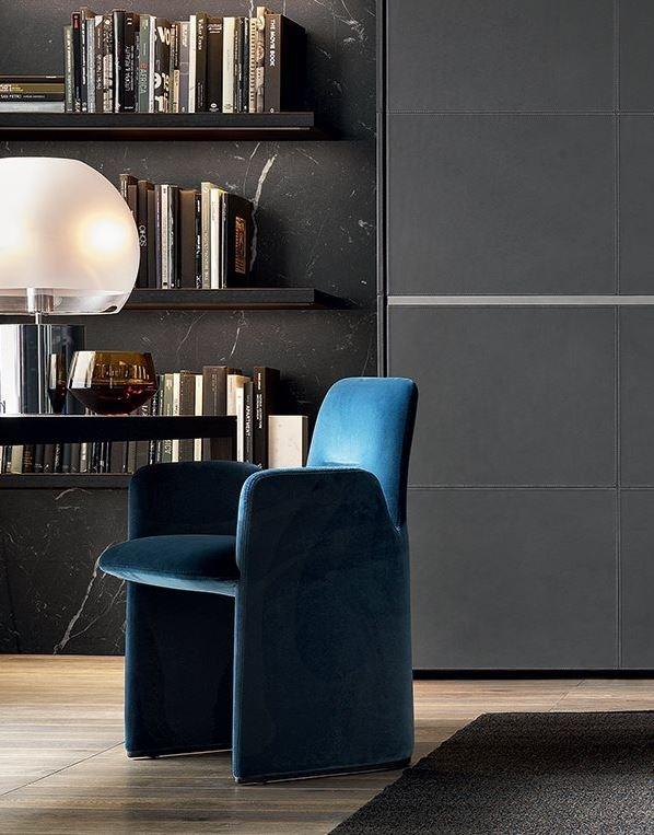 Upholstered fabric chair with armrests | Guest by Poliform