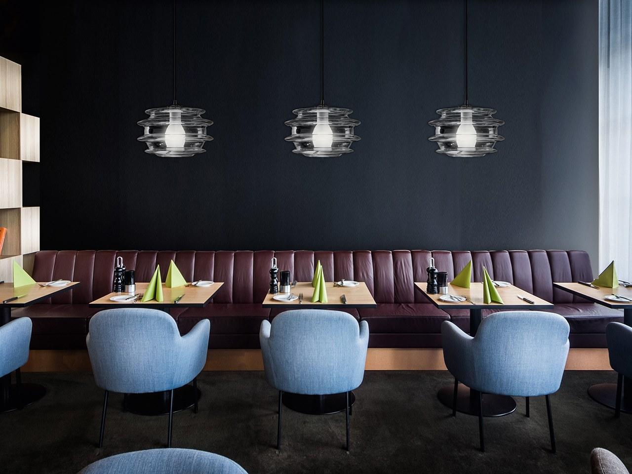 LED Borosilicate glass pendant lamp | Orbite by Italamp