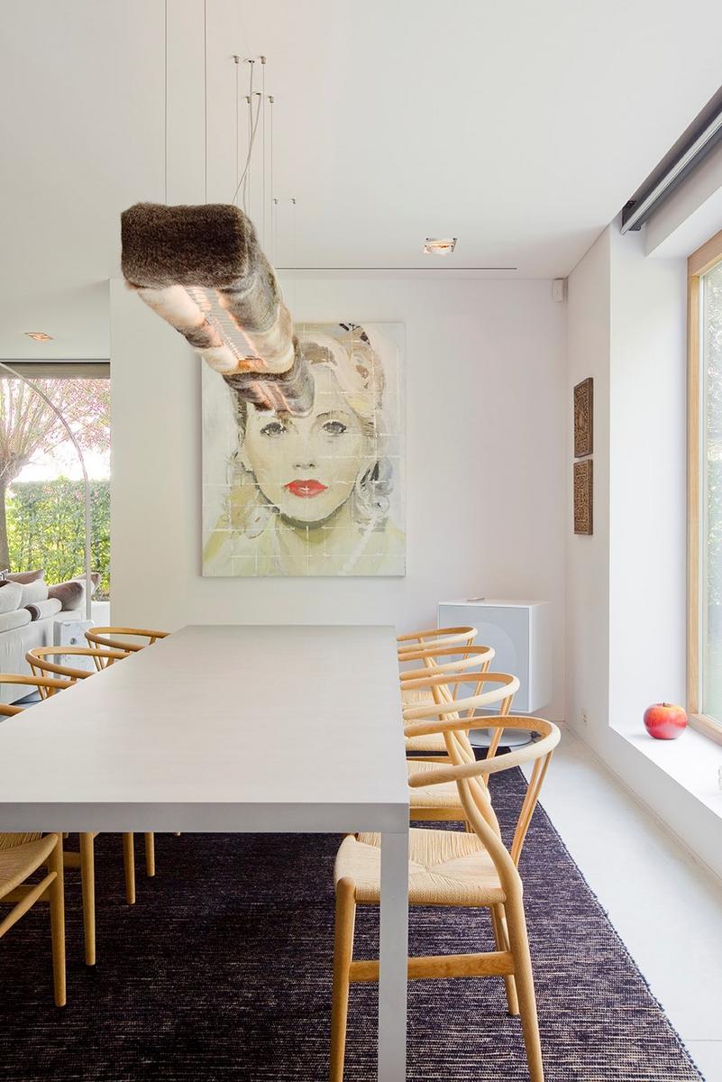 Direct-indirect light fur pendant lamp | D-rabbit by Dark