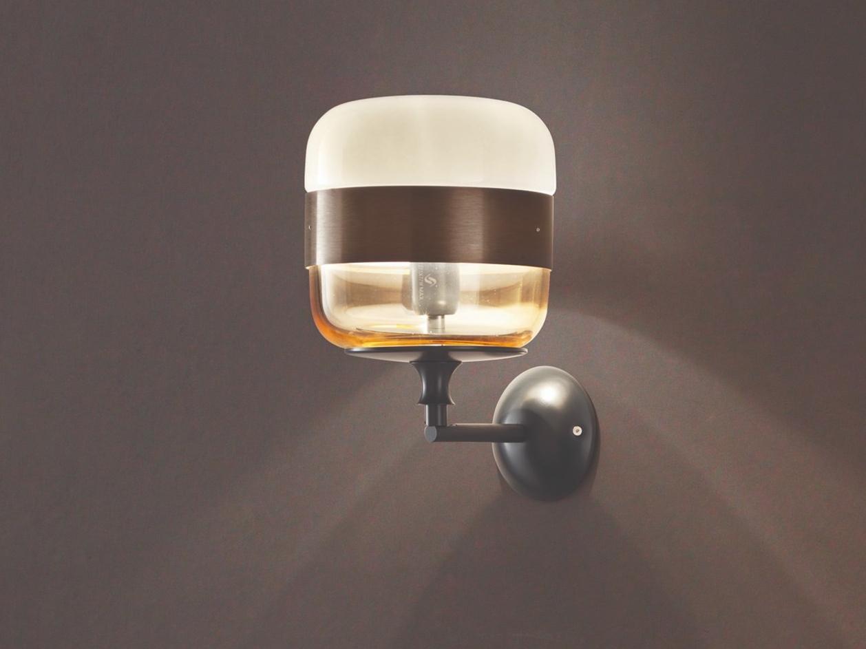 Direct-indirect light blown glass wall lamp | Futura Ap by Vistosi