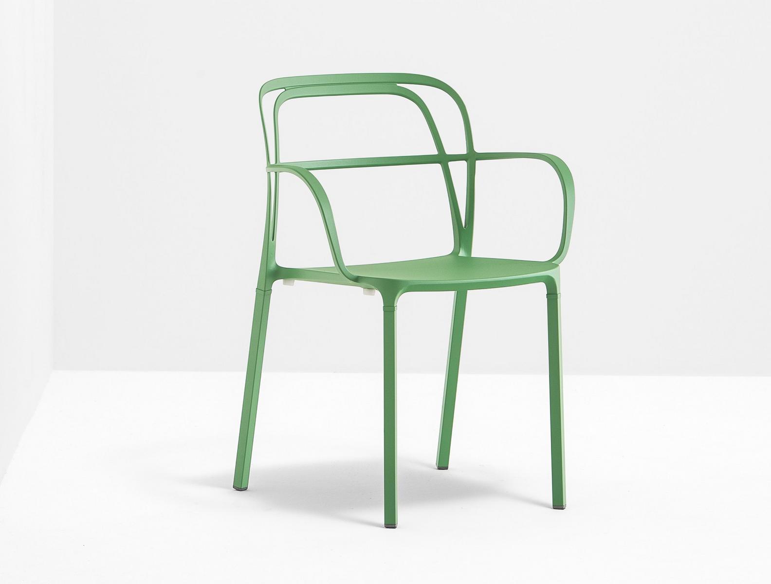 Die cast aluminium chair with armrests | Intrigo 3715 by Pedrali
