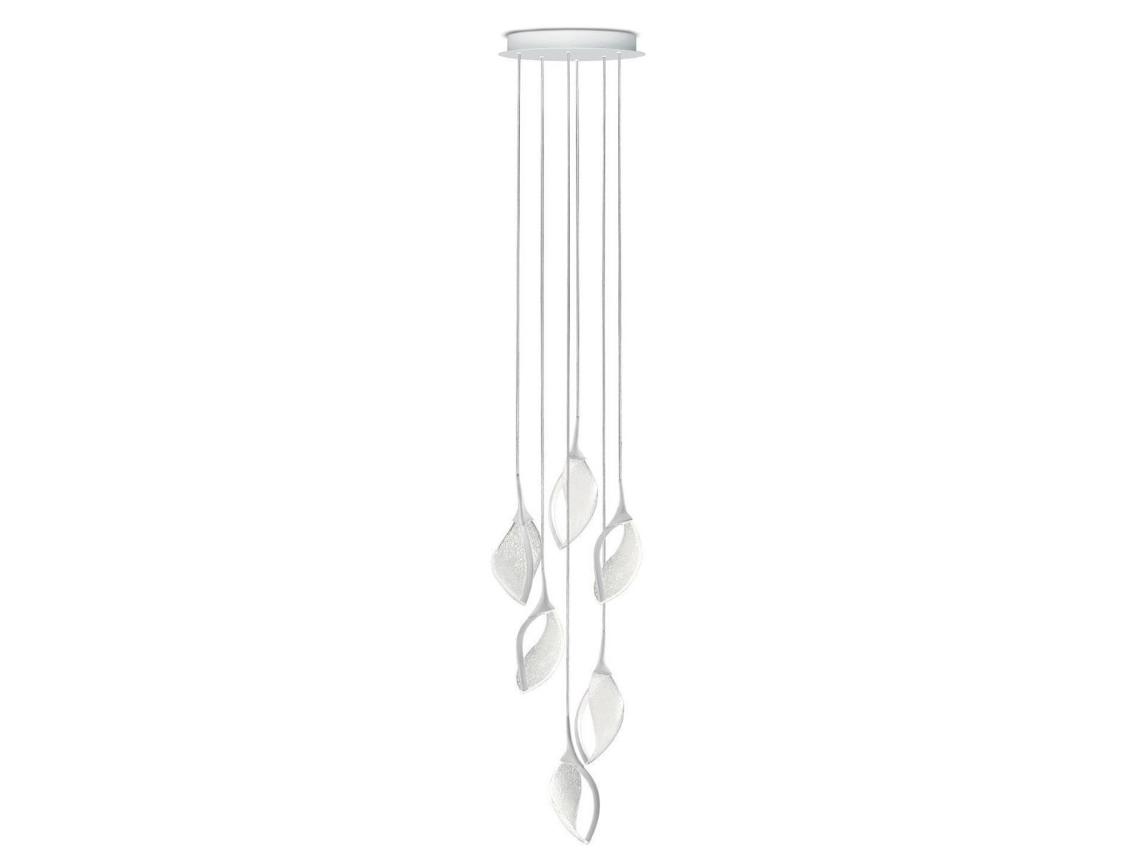 LED glass and polycarbonate pendant lamp | Nia S6 by Leucos