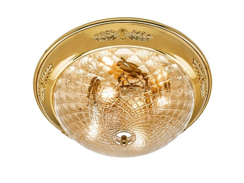 Gold plated ceiling light with glass | Eloise 209/pl by Possoni Illuminazione
