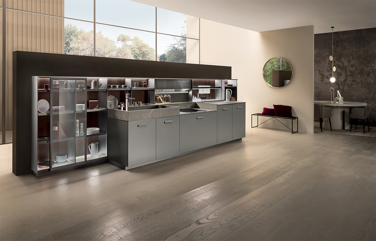 Fenix kitchen with handles Ernestomeda Soul