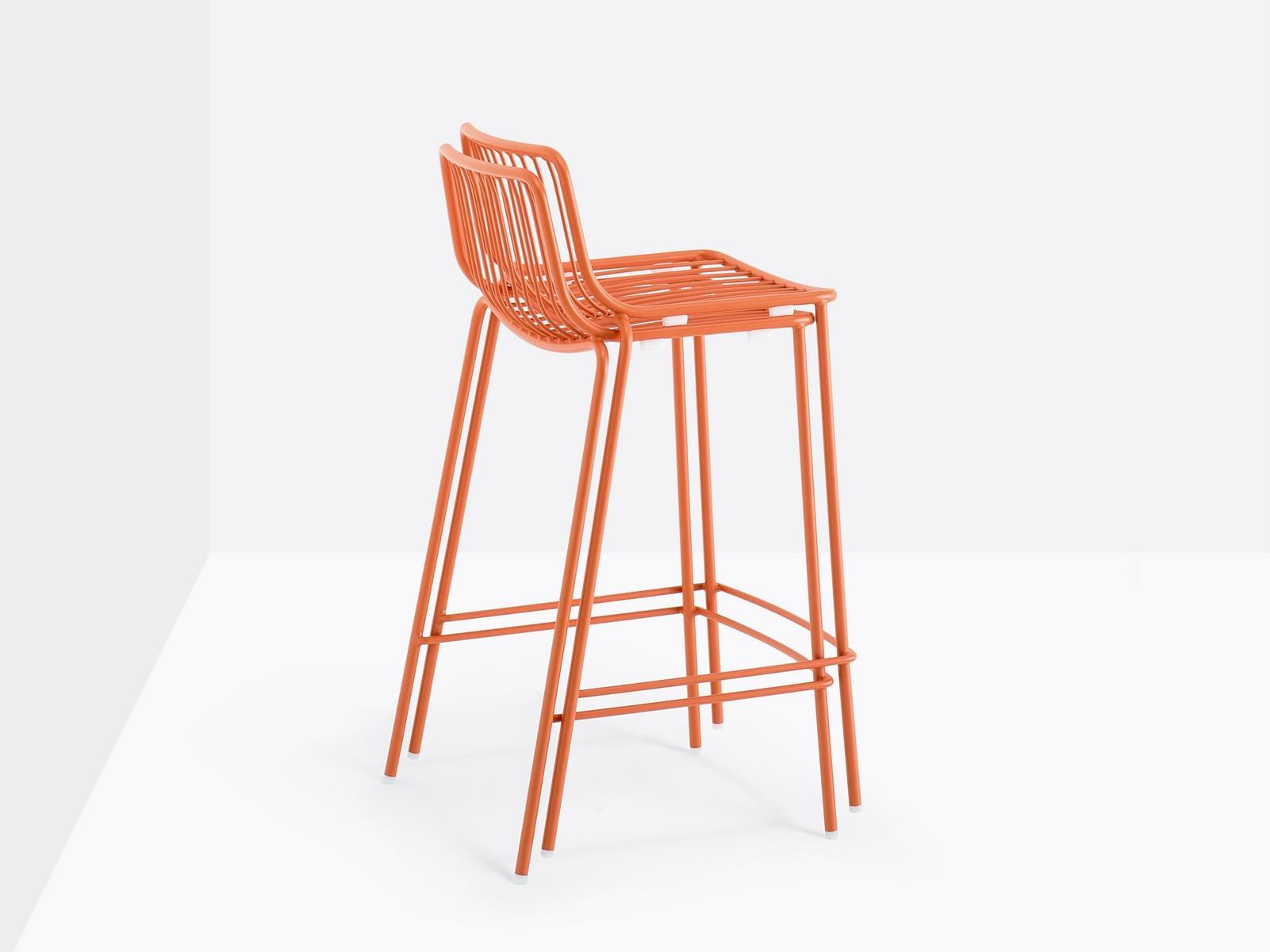 High garden stool with footrest | Nolita 3657 by Pedrali