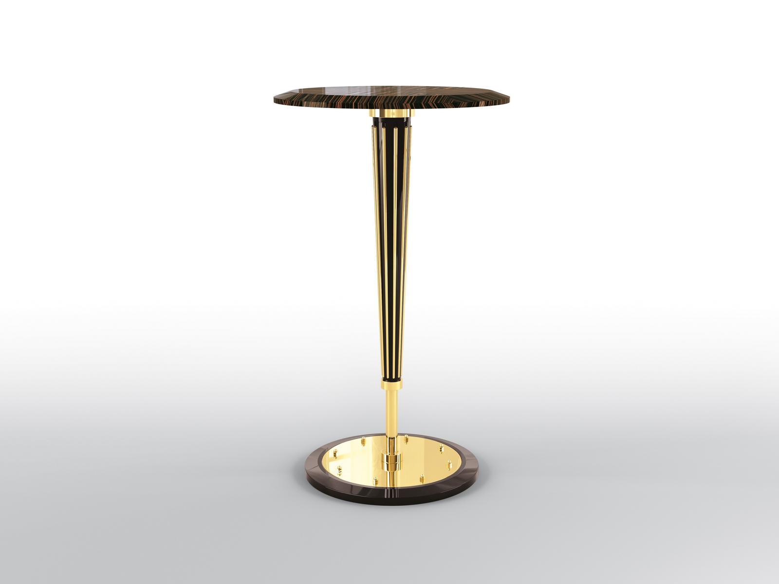 Round ebony high table | Ophelia by Bruno Zampa