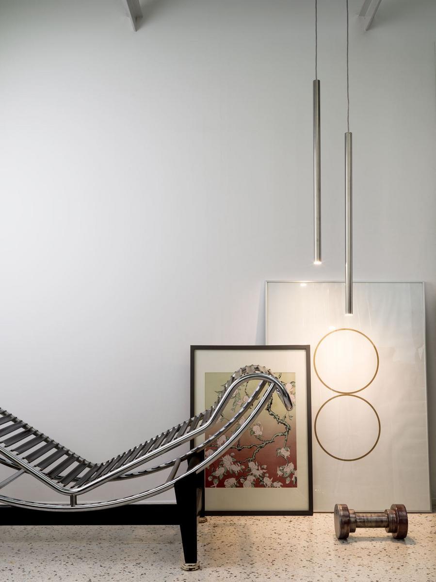 LED chrome plated pendant lamp | Canna Nuda Metallo by Nemo