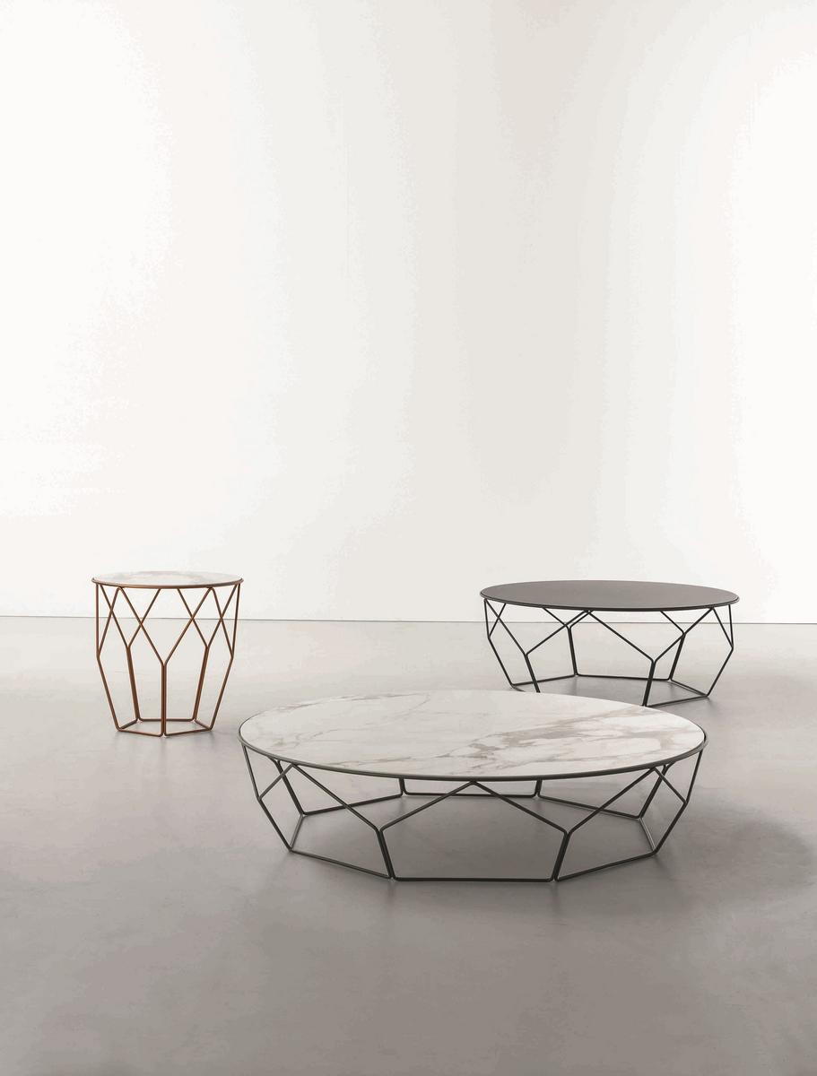 Round ceramic high side table | Arbor by Bonaldo