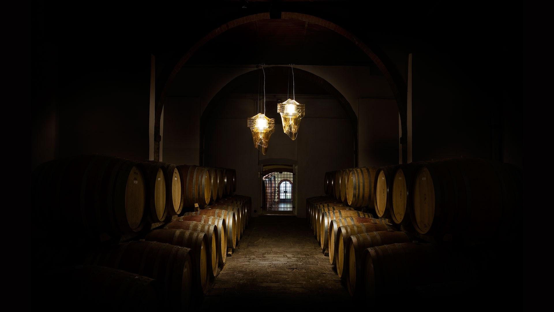 LED Lentiflex® and Cristalflex® pendant lamp | Aria Gold by Slamp