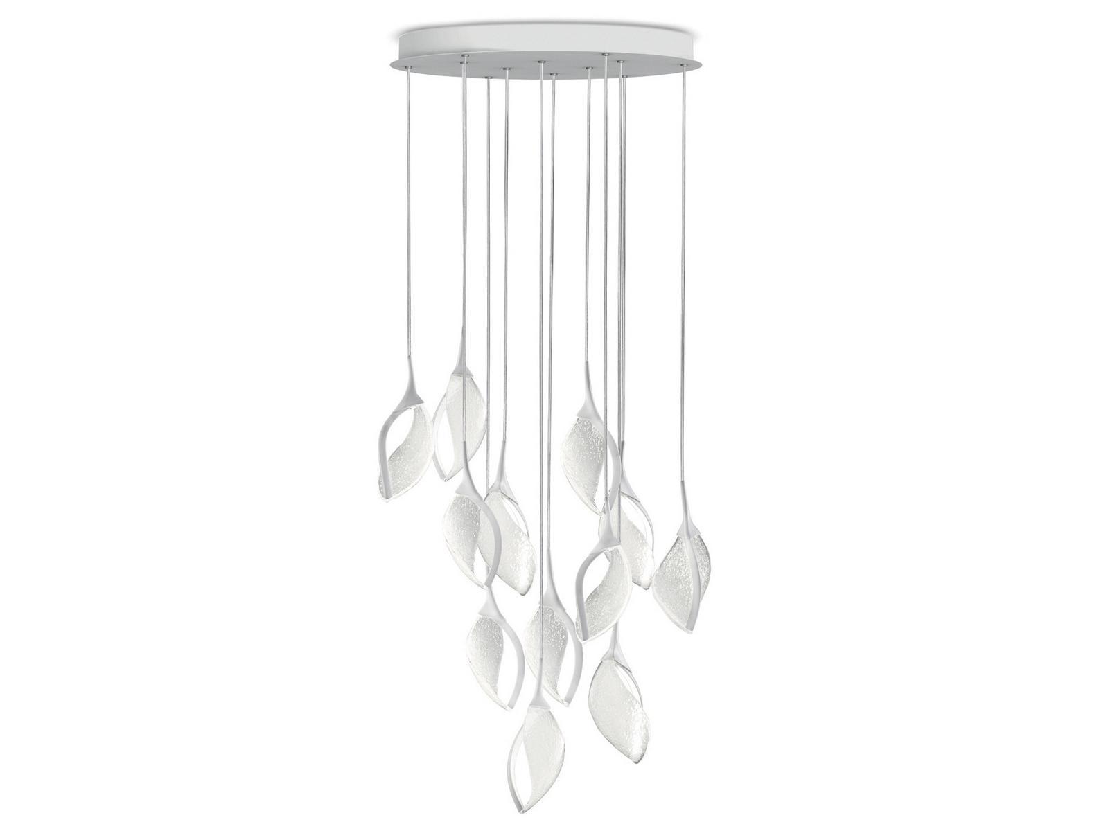 LED glass and polycarbonate pendant lamp | Nia S12 by Leucos