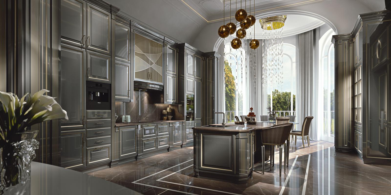 Lacquered kitchen with handles Brummel Grand Gourmet