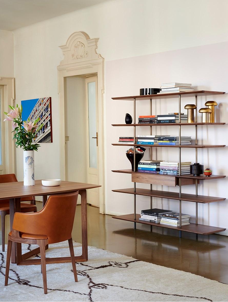Open freestanding wooden shelving unit | Arial by Potocco
