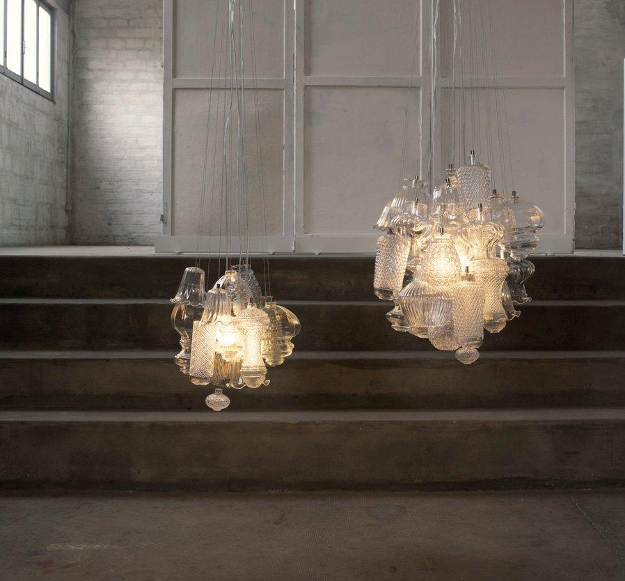 Direct light glass pendant lamp | Ceraunavolta by Karman