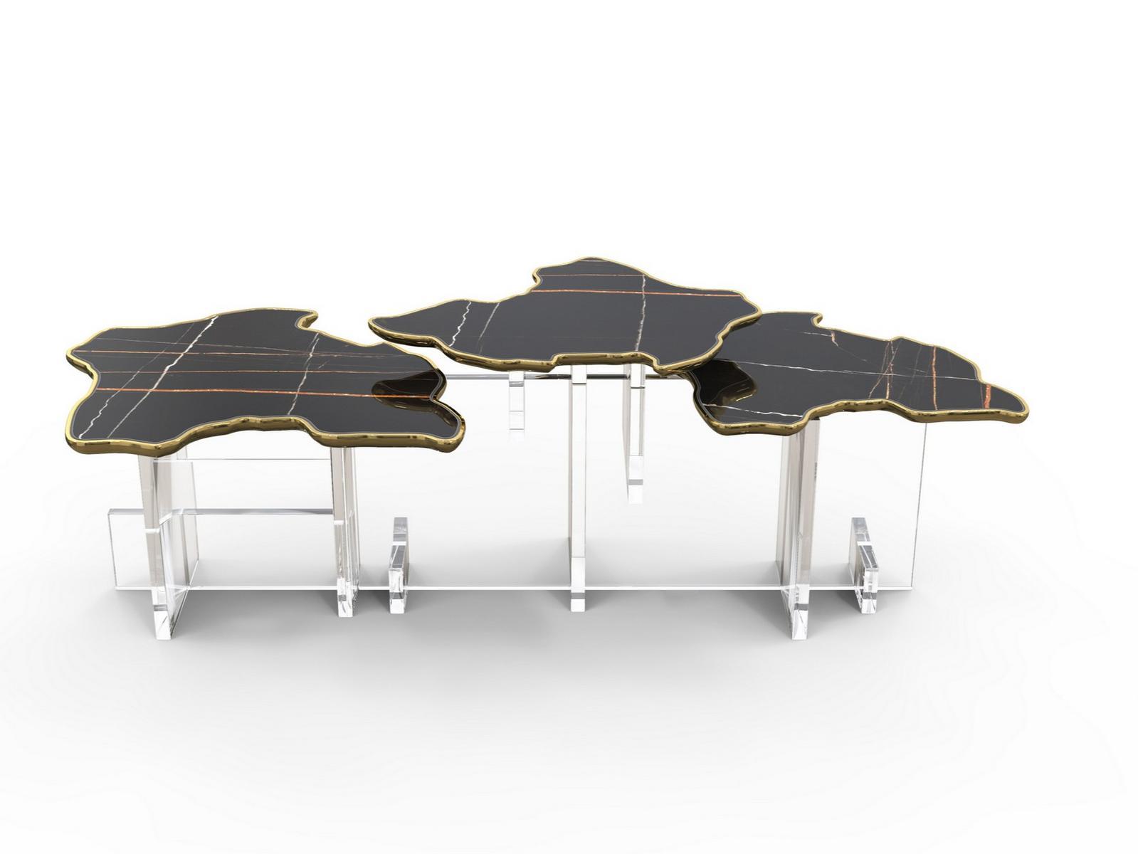 Coffee table with marble top and acrylic base | Monet Xl by Boca Do Lobo